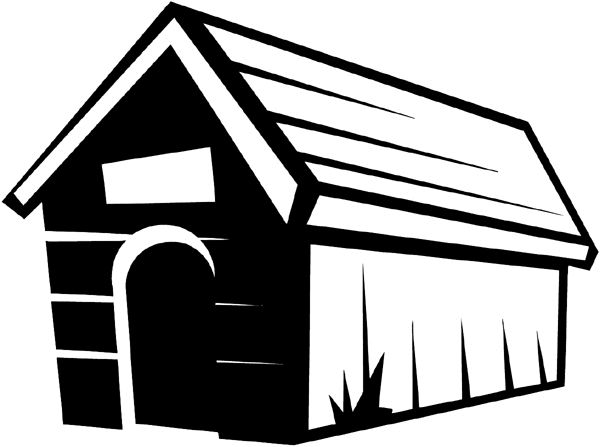 Dog house vinyl sticker. Customize on line. Houses Homes Buildings 053-0234